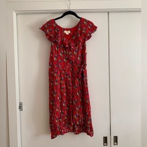 Anthropologie Red floral dress